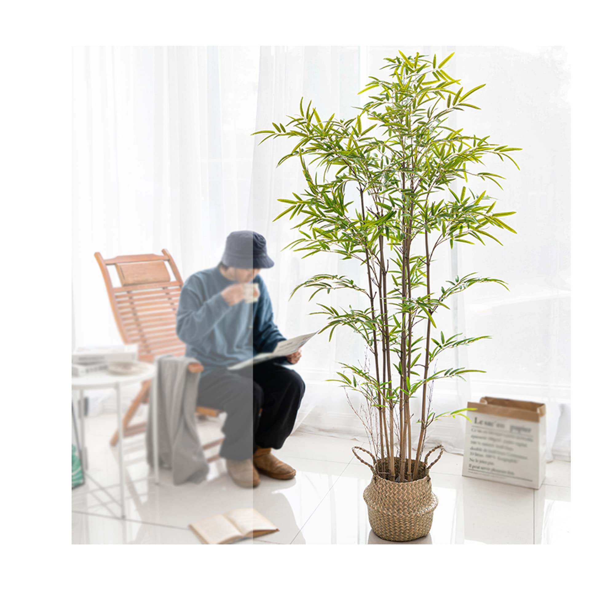 Amazon｜人工観葉植物 竹 観葉植物 大型インテリア 造花ドッ